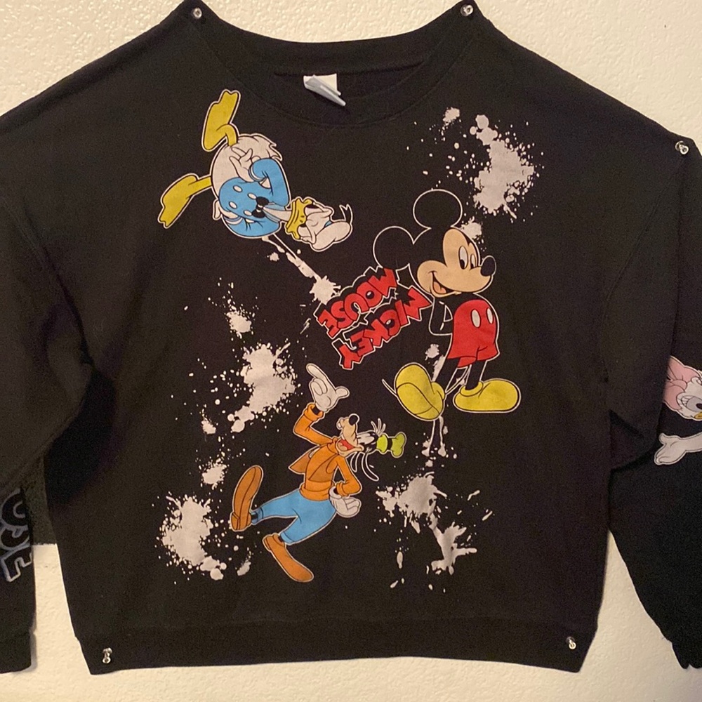 Splattered Mickey Mouse sweater